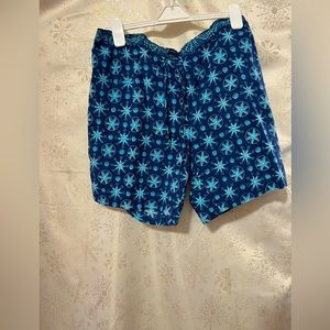 NWT Sundance Boutique drawstring waist dark blue light blue shorts XL